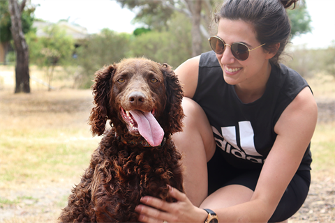 Alethea Gulvin And Dog Lucy At Weir Dog (web).png