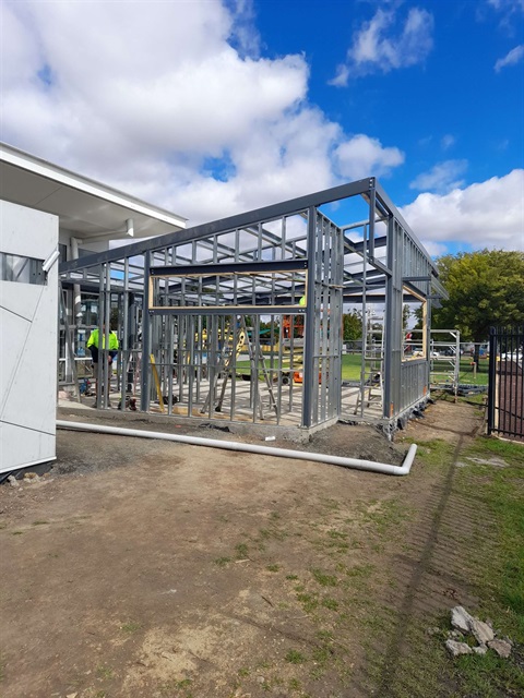 Aquatic Centre change rooms under construction
