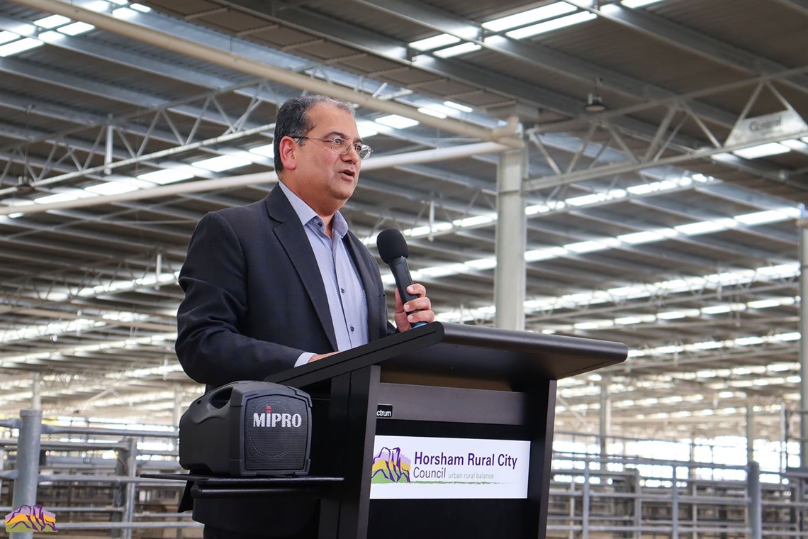 HRCC CEO Sunil Bhalla At Horsham Livestock Roof Opening 