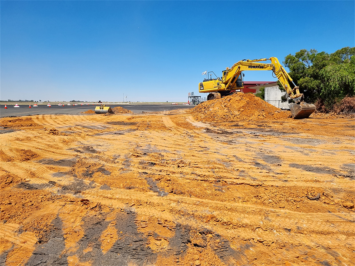 Aerodrome apron works underway - Horsham Rural City Council