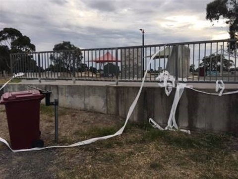 Vandalism clean up at skate park