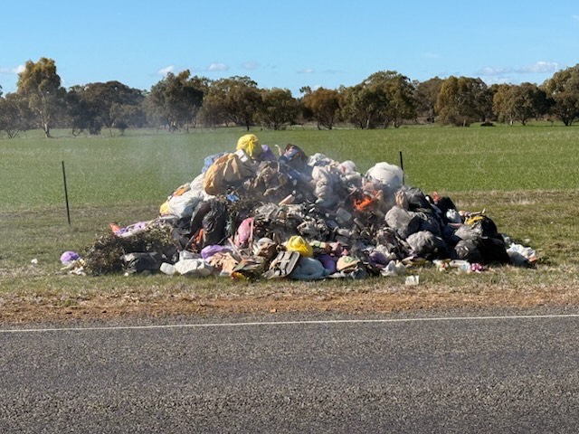 Waste from truck fire
