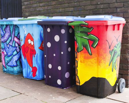 Painted Wheelie bin