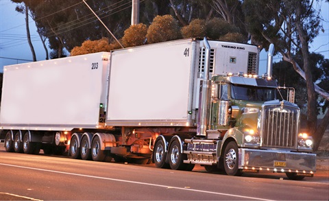 Truck travelling through Horsham